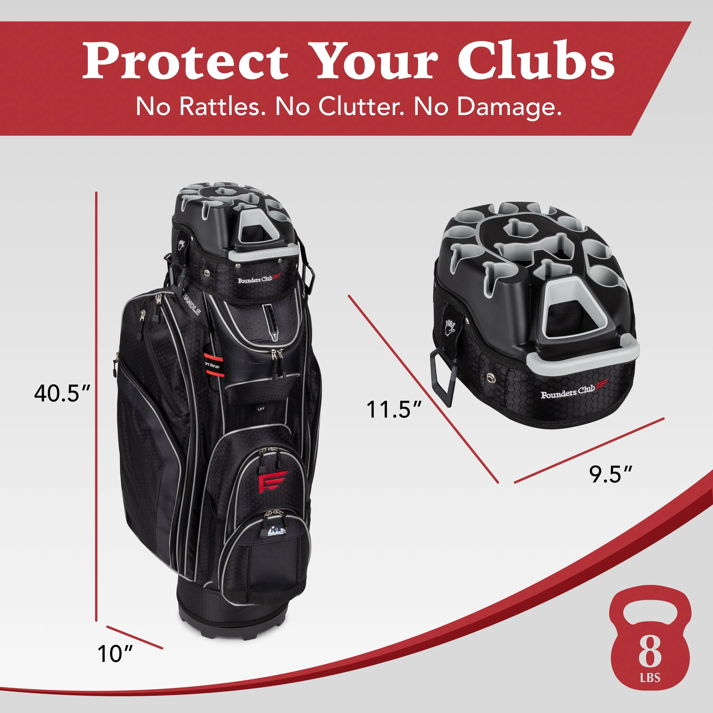 Founders Club 3rd Generation Premium Organizer 14 Way Golf Cart Bag - Image 11