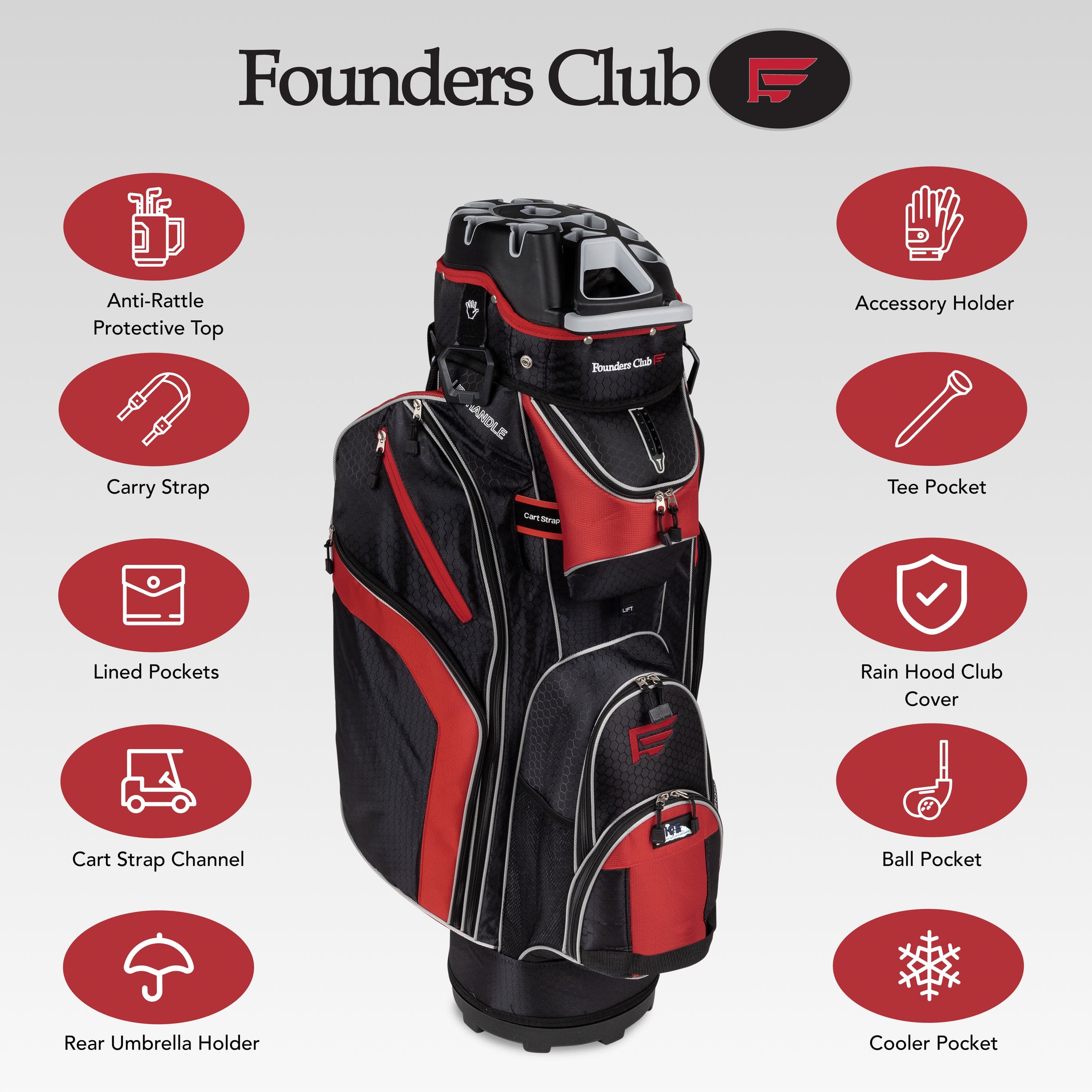 Founders Club 3rd Generation Premium Organizer 14 Way Golf Cart Bag - Image 9