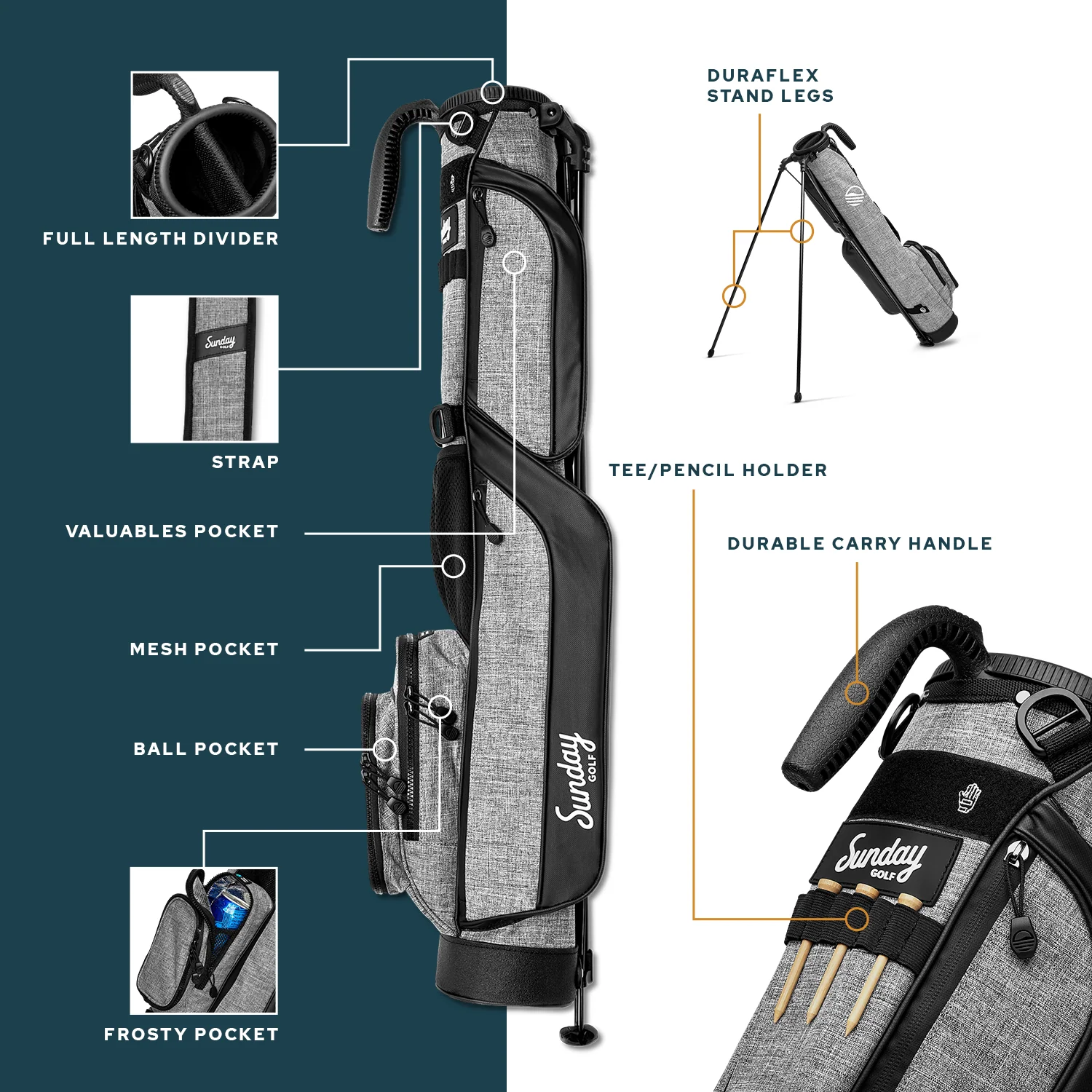 The Loma | Red & Off-White Par 3 Bag - Image 7
